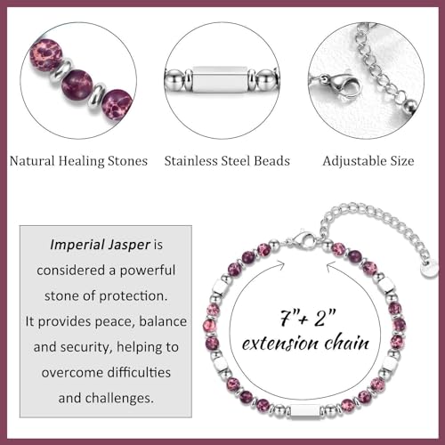 Image of Mothers Day Gifts for Mom Aunt New Mom to Be Mother in Law | Tiny Stone Bracelets Birthday Christmas Jewelry Presents for Bonus Mom Women