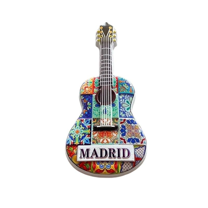 Imán Decorativo de Guitarra Madrid, Mosaico Español miniatura 1