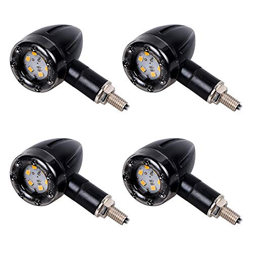 Astra Depot 4X Universal Motorcycle AMBER & RED Mini Bullet LED Turn Signals Brake Running Lights