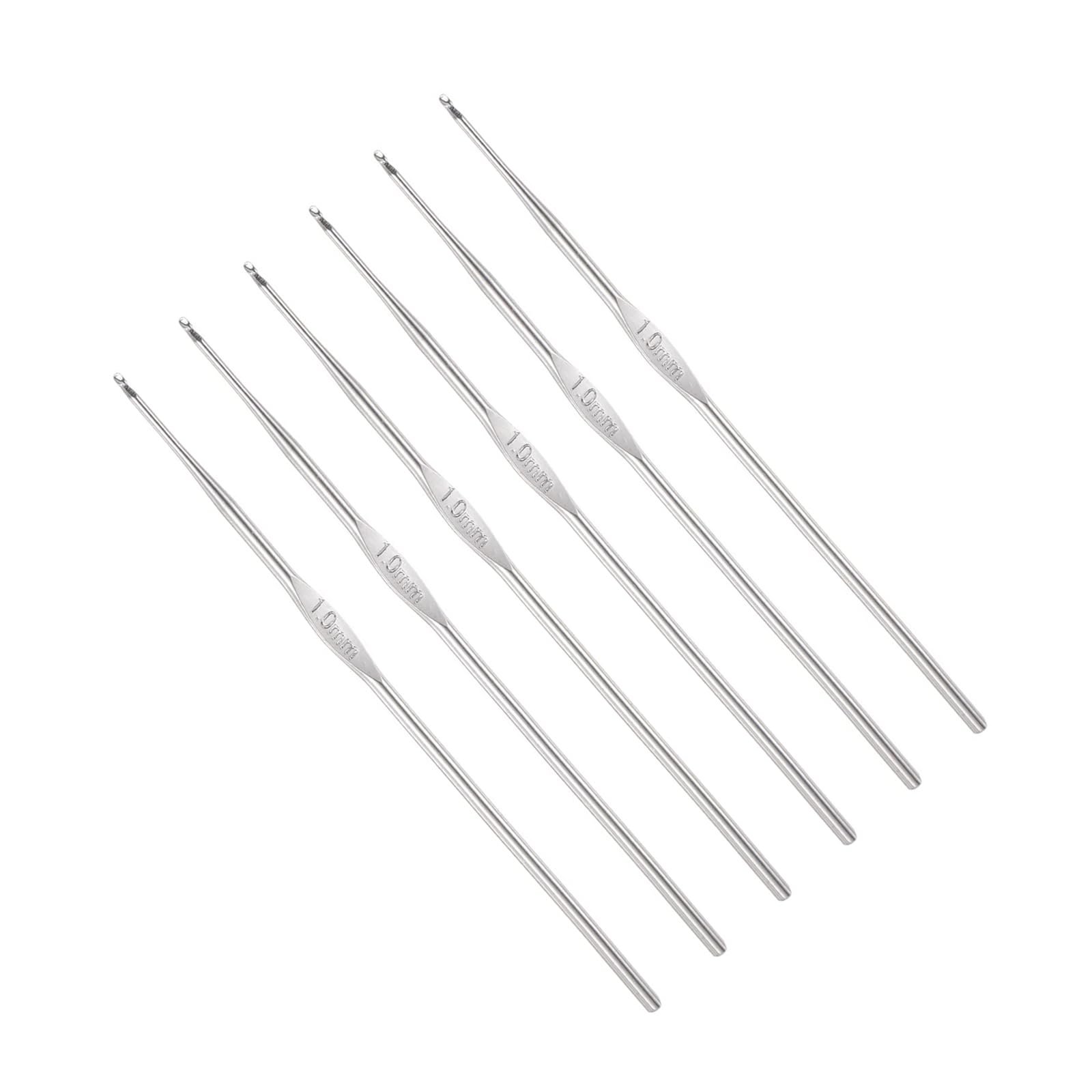 MACHSWON 1mm Stainless Steel Hooks Knitting Needles for DIY Craft Yarn 6Pcs