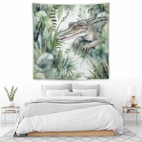 Tapisserie murale décorative crocodile vert drap de plage salon home - 5