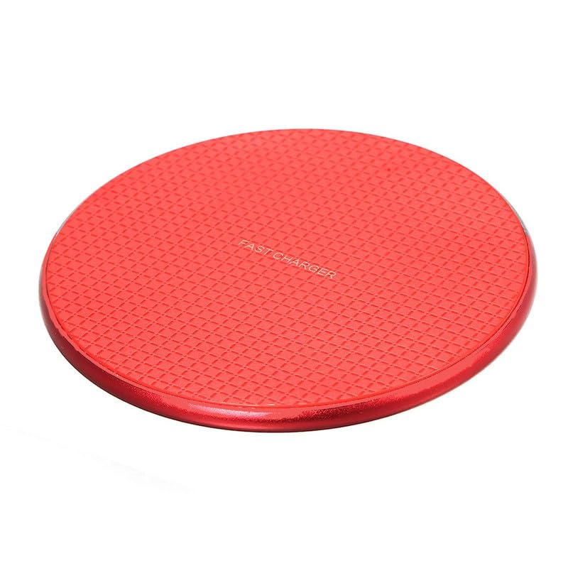 AFFITUDE AUTO® Wireless Charger | 10W Wireless Fast Charging Pad Compatible with i-Phone 14/13/12/11/XS/X/8 -pods & Other Qi Devices, (Red)