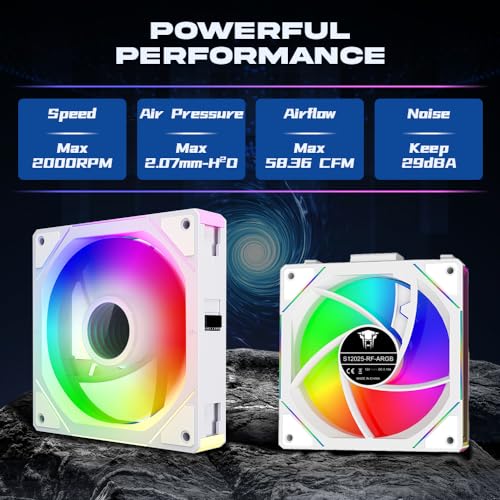 Image of Interstellar V1 120mm Case Fan, Infinity Mirror Module Daisy-Chain 5V ARGB PWM PC Fan Triple Pack Suitable for Computer Case & CPU Cooling(White-3 Pack)