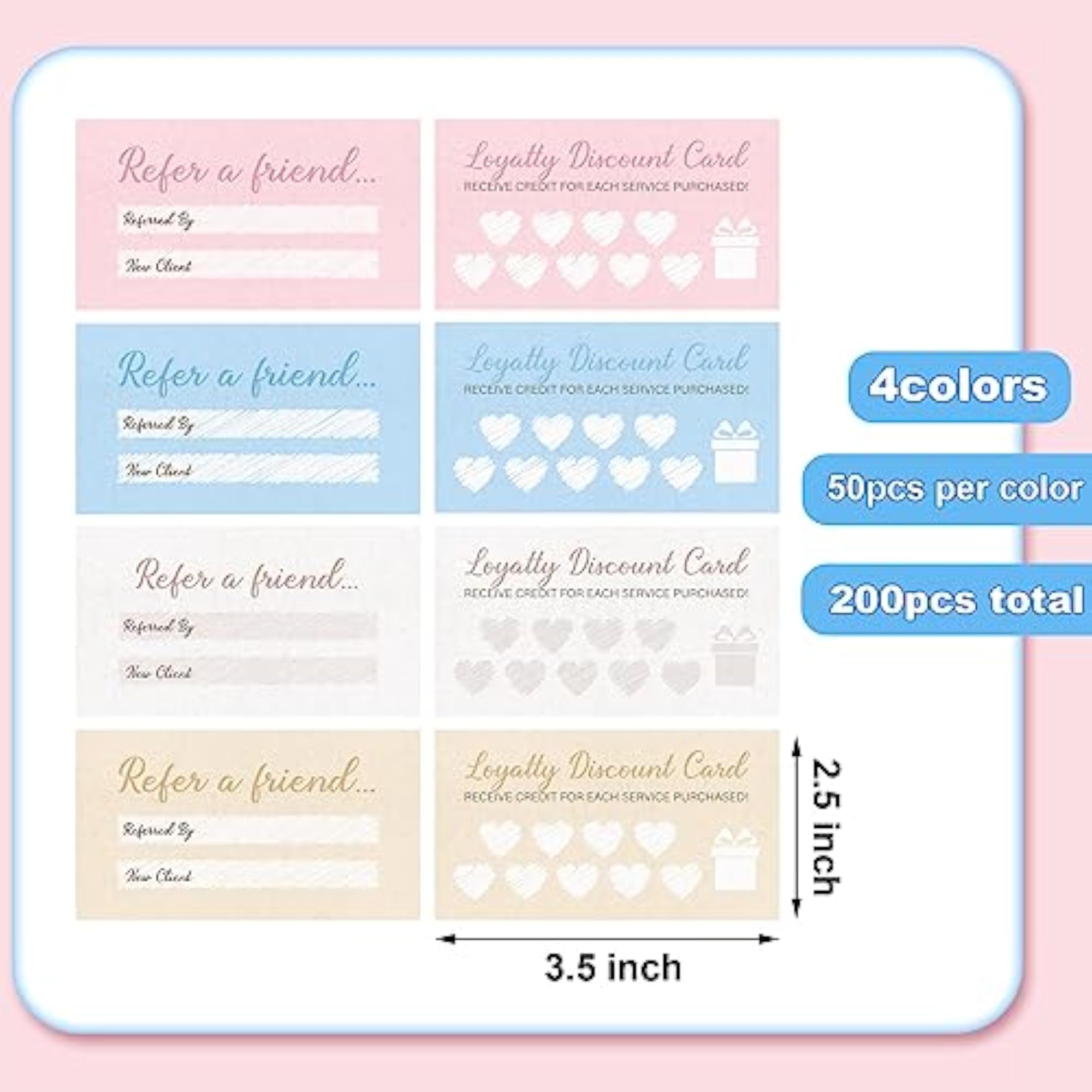 200 Pcs Loyalty Punch Cards for Small Business