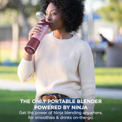 Image of Ninja Blast Portable Blender, 530ml, Leakproof Lid & Sip Spout, Powerful Cordless Mini Blender, Rechargeable, Portable Smoothies, Protein Shakes, Blends Ice & Frozen Fruit, Cranberry Red, BC151UKCR
