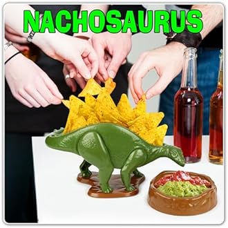 Funwares Original Nachosaurus Snack and Dip Set, Dinosaur Nacho Holder