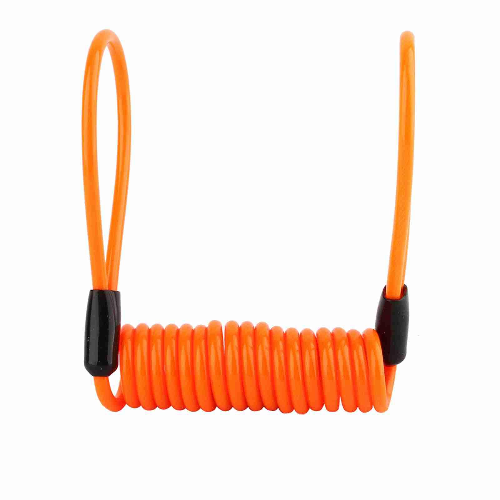 Sorandy Motorcycle Bike Security Alarm Disc Lock Antitheft Cable Reminder Rope Spring Orange PVC Alloy for Scooter Bike 3.5MM