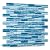 Adedeo Glass Mosaic Tile Gradient Ddark Blue 12 x 12 Inch Glossy Glass Tile for Swimming Pool Backsplash Shower Waterline Fountain Spa Wall (5-Pack, 5 sq.ft.)