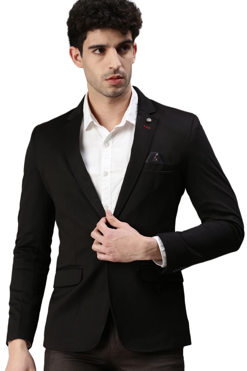 showoffff SHOWOFF Men's Cotton Blend Solid Blazers_LBR7500_Black_XL-picture-18