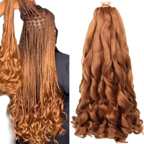 French Curl Braiding Hair 8 packs 22 Inch Spanish Curly Braids Hair Loose Wavy Pre Streched French Braiding Hair 30