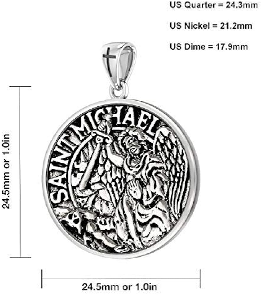 Amazon.co.jp: メンズ1 in double sided 0.925スターリングシルバー聖