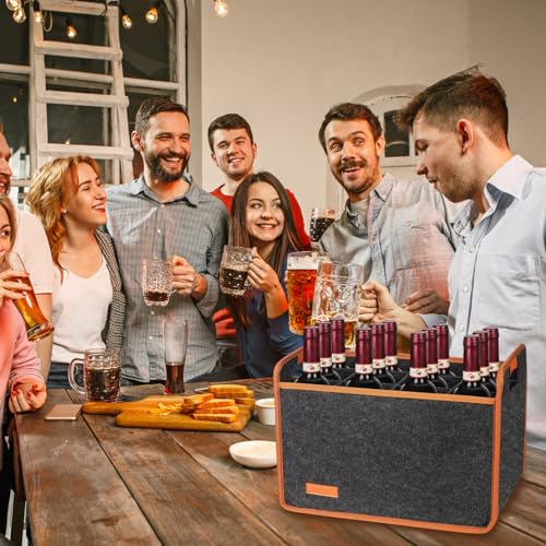 Bolsa para 12 botellas de vino contra roturas con asa cómoda 7