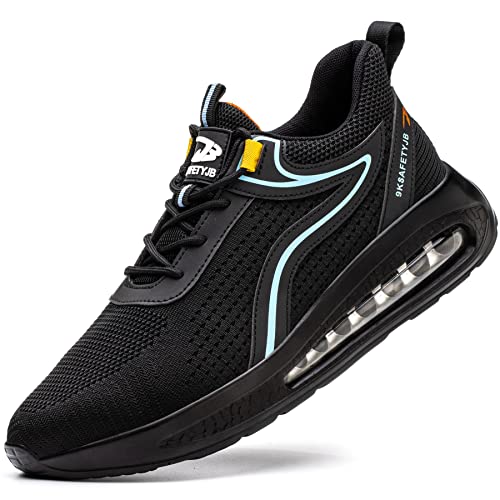 Image of XUNRUO Safety Work Shoes for Mens Womens,Steel Toe Lightweight Sneakers | Steel toe Athletic Footwear,all-day Comfort and Breathable . Ideal for Construction, warehouse,Carpenter and Industrial jobs.