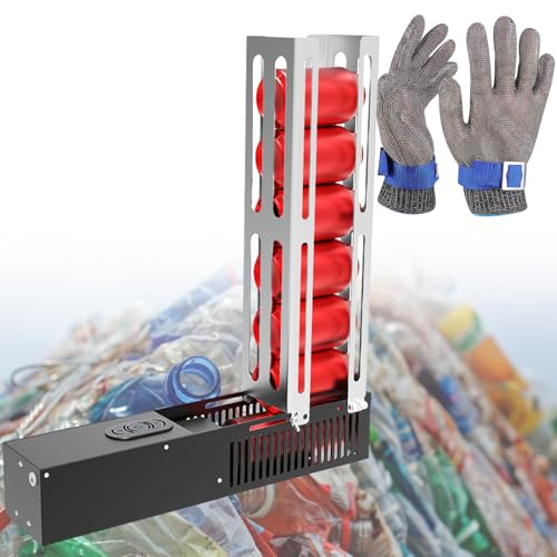 vnmudzeo 6-16 oz Automatic Can Crusher Double Modes,Adjustable Bracket Electric Plastic Water Bottle Smashing Machine,Manual Front and Back/Automatic Front and Back