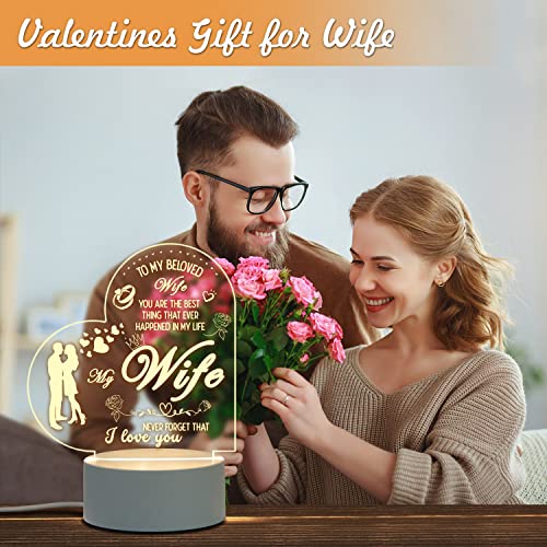 Digi4U Gifts For Her-Romantic Night Light Gifts For Wife On Valentine’s Day, Birthday, Thanksgiving, Christmas, Led Engraved Night Lamp With 3 Changed Colors For Wife’s Gifts(Heart) #TOP2