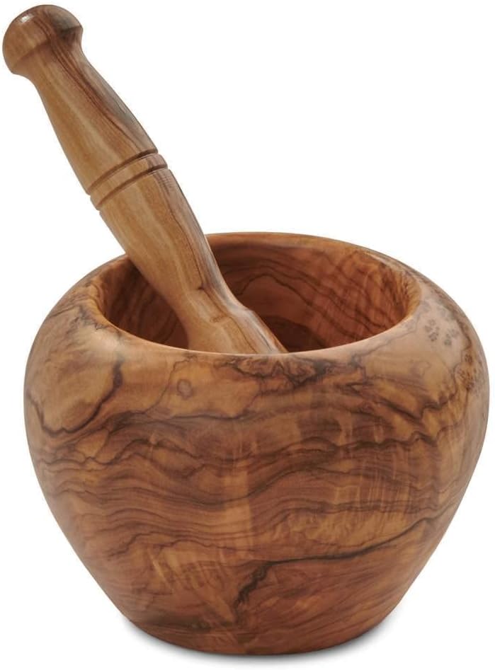 Berard Olive Wood Handcrafted Mortar and Pestle Set, 5"