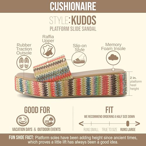 Image of CUSHIONAIRE Women's Kudos Platform Slide Sandals