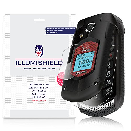 ILLUMISHIELD Screen Protector Compatible with Kyocera DuraXV (DuraXA)(3-Pack) Clear HD Shield Anti-Bubble and Anti-Fingerprint PET Film