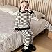 Kids Girls Boys Winter Striped Sweatsuits Fuzzy Flannel Long Sleeve Top and Plush Soft Pants Tracksuit for 0-15 Years