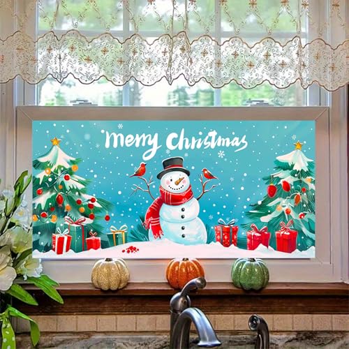Película decorativa de Navidad con muñeco de nieve 39.3×17.7 in miniatura 6