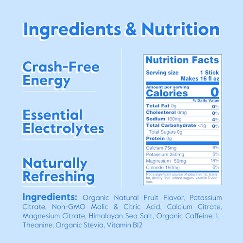 Nectar Energy Booster - Organic Caffeine, B12 & Electrolytes - Sugar Free & Zero Calorie &ndash; Healthy Coffee, Energy Drink & Soda Alternative &ndash; Hydration & Energy Supplement (Variety 30 Powder Packets)