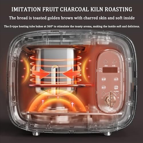 Máquina para hacer pan con amasado y fermentación automática de masa, reserva de 15 horas, 1 hora de mantenimiento, revestimiento antiadherente, sin gluten, diseño dividido, 3 opciones de corteza