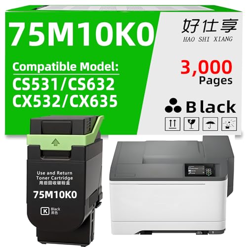 Toner noir 75M10K0 Lexmark pour imprimante CS531dw CX532adwe