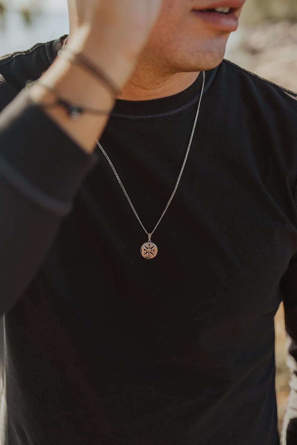 Made by Nami Pendant Necklace for Men 23" Gold & Silver Cuban Link Chain with Pendants for Men High-Quality Stainless Steel Necklace Premium Jewelry Gift for Him - Image 4