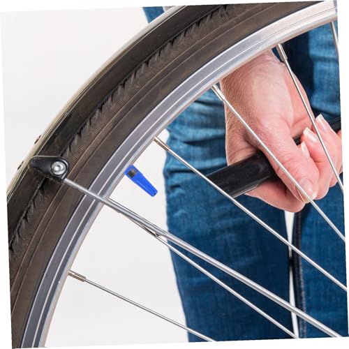 Juego 8 piezas tapas de válvula francesa de aleación de aluminio para bicicletas, tapas de válvula para neumáticos de bicicleta de carretera y montaña, de color azul, fáciles de instalar miniatura 4