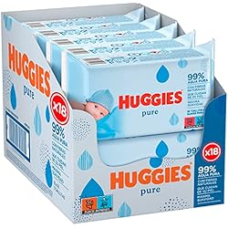 Toallitas Dodot Aqua Pure El Corte Ingles Huggies Toallitas pure para Bebé, 99% agua, 1008 toallitas (18 packs de 56 toallitas)