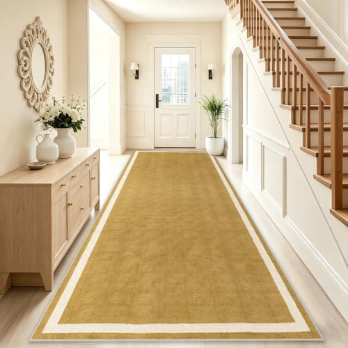 Alfombra pasillo larga marrón de 50x350 cm lavable para el hogar 3