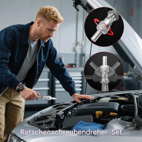 Jeu de tournevis à cliquet multi-angle modèle A avec embouts de précision pour bricolage