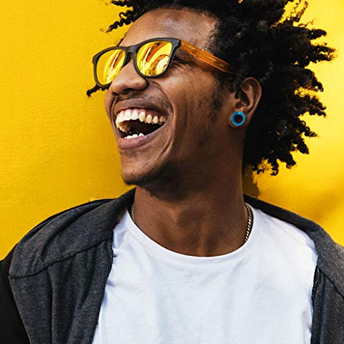 Pierced Owl - Turquoise Stone Double Flared Saddle Tunnels, Sold as a Pair3