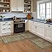 GENIMO Kitchen Mats for Floor Set of 3 Non-Slip Washable, Waterproof Lightweight Kitchen Rugs, Kitchen Floor Mat Runner Rug Carpet for Laundry, Sink, Hallway, Bathroom, Entryway, Brown Green