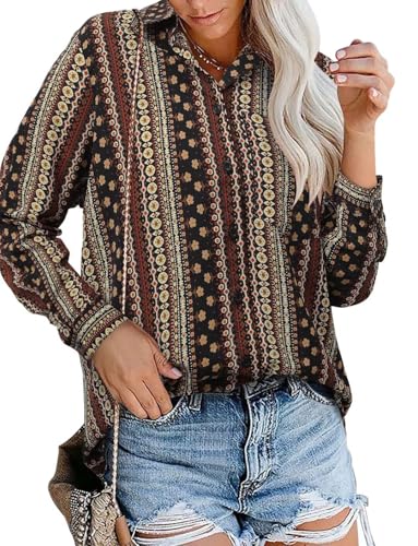 Image of Magritta Long Sleeve Shirts for Women Fashion Button Down Blouse Tops
