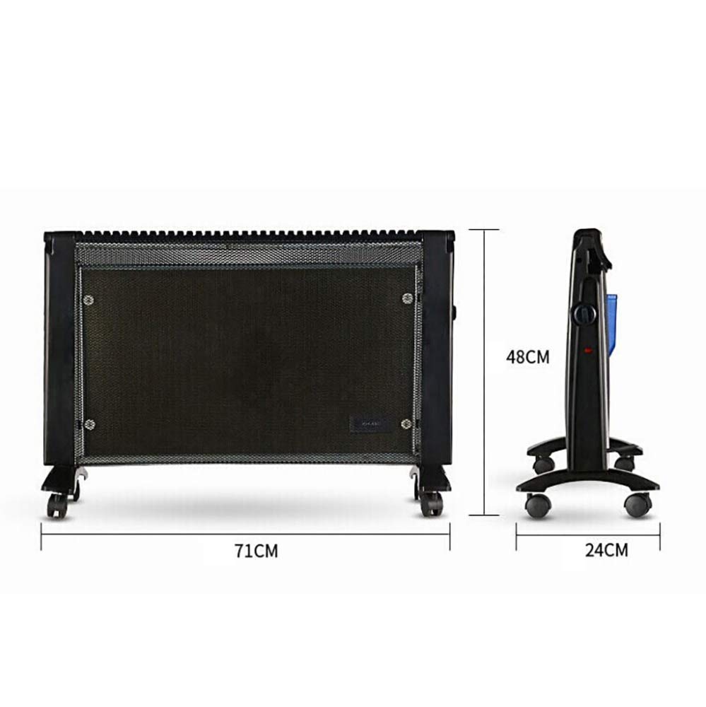 Radiatore a Olio Radiatore Termoelettrico a Riscaldamento Rapido in Cristallo Di Silicio 2 Impostazioni Di Potenza, Facile da Spostare/Nero / 2000w