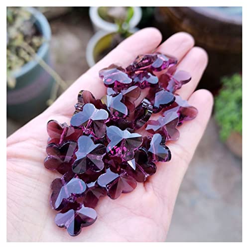 プリズムと万華鏡 14mm クリスタル ペンダント アクセサリー シャンデリア プリズム ホームデコレーション 理科教室光学キット (Color : Violet, Size : 14mm 50pcs)