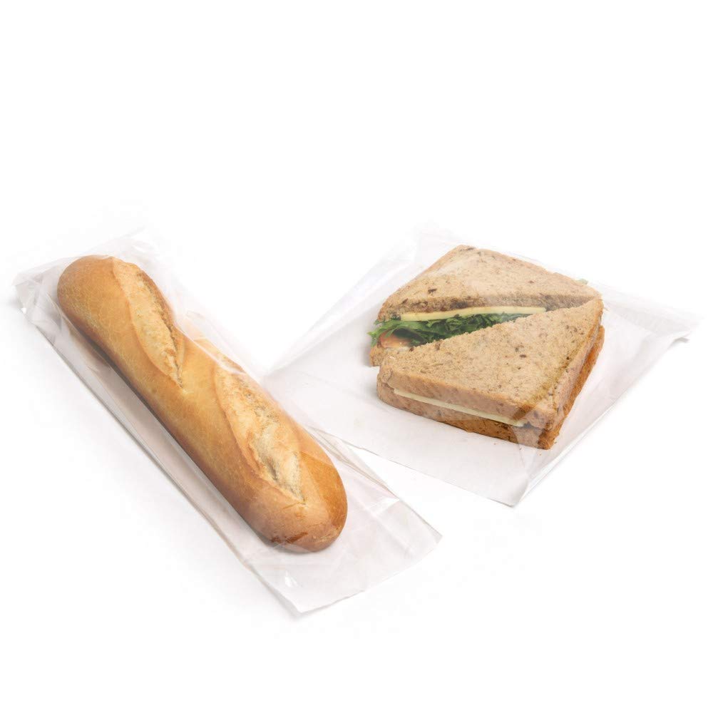Bag Market White 10" X 12" Film Front Paper Bags | Cellophane/Clear/Sandwich/Food/Card/Cake (300)