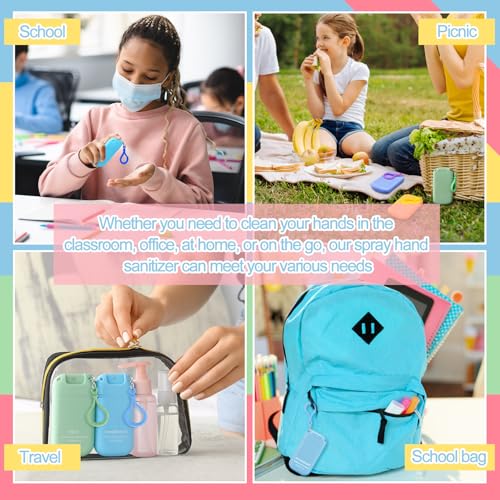 Image of 12 Pack Mist Hand Sanitizer Spray Keychain Cute Mini Hand Sanitizer Travel Size Bulk 1oz Scent Moisturizing Back to School Teacher Gift Classroom Variety Pack for Gym Purse Backpack(Colorful,Classic)