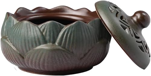 Quemador de incienso o soporte de cono de incienso, quemador de incienso de cono de loto, soporte de cono de incienso para incienso y bobina de