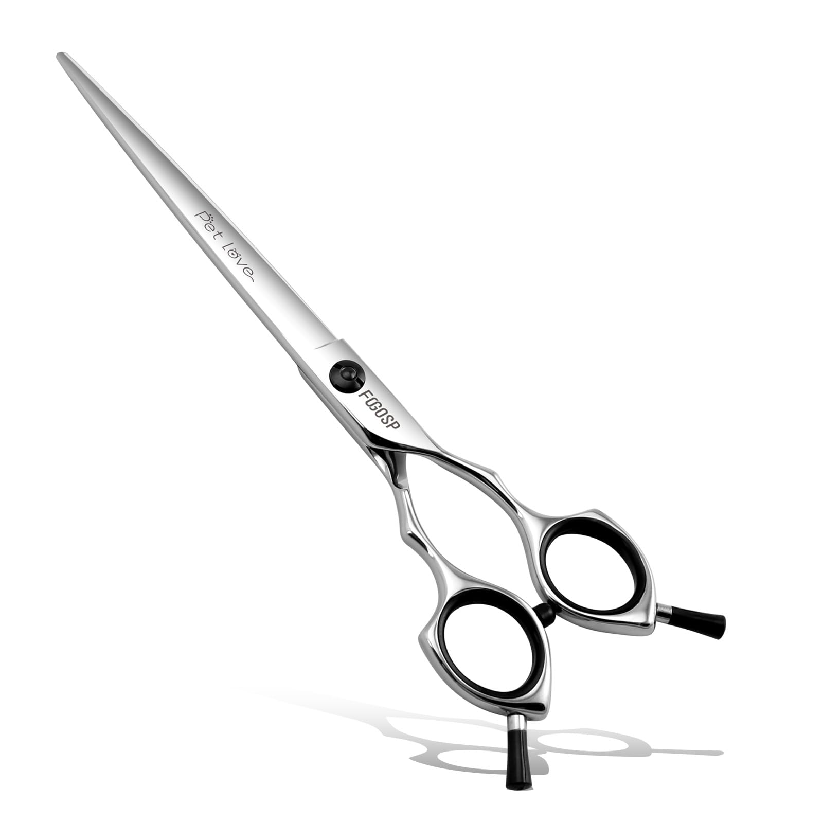 FOGOSP Straight Dog Grooming Scissors at Home 7 in Professional Dog Hair Scissor Japan 440C Trimming Dogs Pomeranian Pet Cat Shears Symmetric Handle Smooth Cutting Body Leg Hairs(7.0)