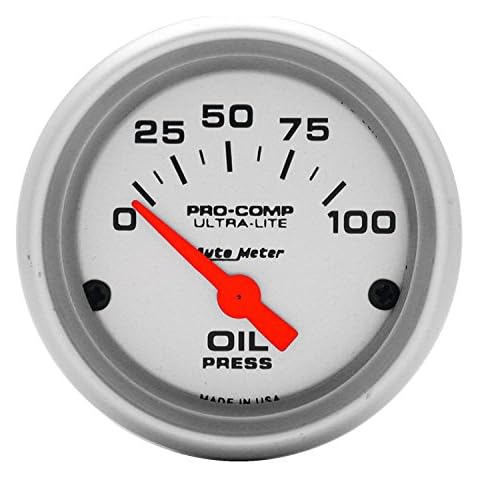 Auto Meter 4327 Ultra-Lite Electric Oil Pressure Gauge, 2-1/16 inch Cover