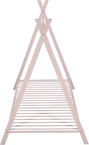 Miniatura 8 de Tienda de campaña de metal para cama individual con marco de cama de metal suelo bajo cama tipo tipi con listones para niñas niños y adolescentes no