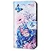 Produktbild QPOLLY Galaxy S8 Plus Hülle Ledertasche Klappbar Brieftasche,3D Bunt Bemalt Muster PU Leder Handy Tasche Kartenfächer Handyhülle Schutzhülle Wallet Flip Case für Galaxy S8 Plus,&Blume