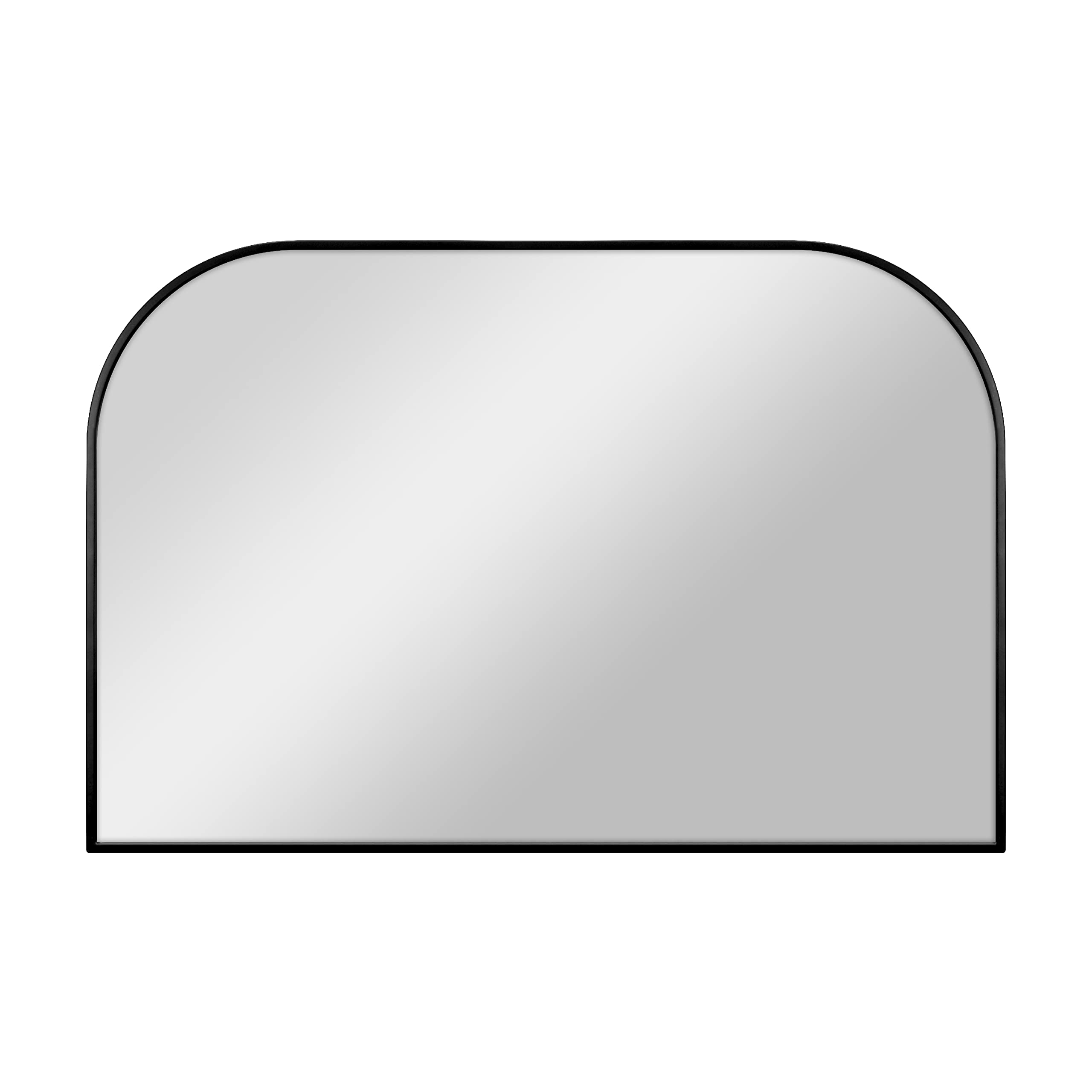 mcs master & co. modern metal large wall mirror, minimalist home decor mantle arch mirror for living room, bedroom, or bathroom, 24 by 36 inch, black