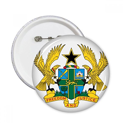 Badge Ghana Afrique pins rond décoration vêtement broche tissu multicolore 5pcs