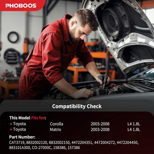 PHOBOOS A/C Compressor with Clutch Compatible with Toyota Corolla 2003-2008 L4 1.8L, Matrix 2003-2008 L4 1.8L, Ref. CO-27000C, 158386 by PHOBOOS - Used condition - Image 2