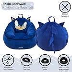 Sega Sonic Kids Foam Filled Bean Bag Chair, Soft Plush Character Lounge Seat for Bedroom or Playroom - Image 3