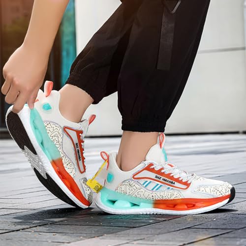 Men's Fashion Mid Top Lace Up Air Cushion Road Running Shoes Outdoor Lightweight Breathable Walking Athletic Tennis Sneaker4