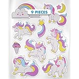 Unicorns Thick Gel Clings Incredible Removable Window Clings for Kids, Toddlers - Rainbows, Clouds, Stars, Ice Cream, Colorful - Incredible Gel Decals for Glass, Walls, Planes, Classrooms, Bedroom